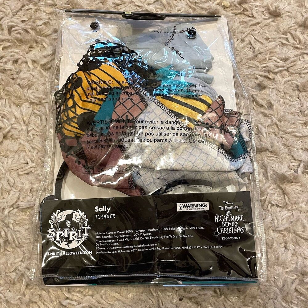Spirit Halloween Sally Nightmare Before Christmas Costume Disney Toddler Sz 3t4t - Picture 3 of 3